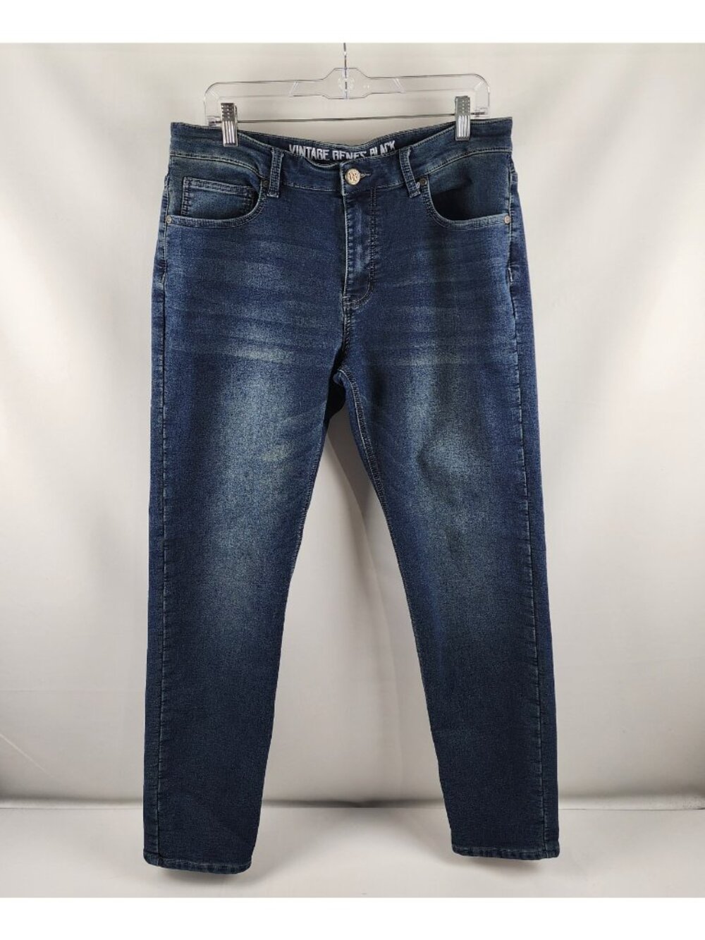 Vintage Genes Black Jeans Mens 36x30 Blue Slim Fit Denim